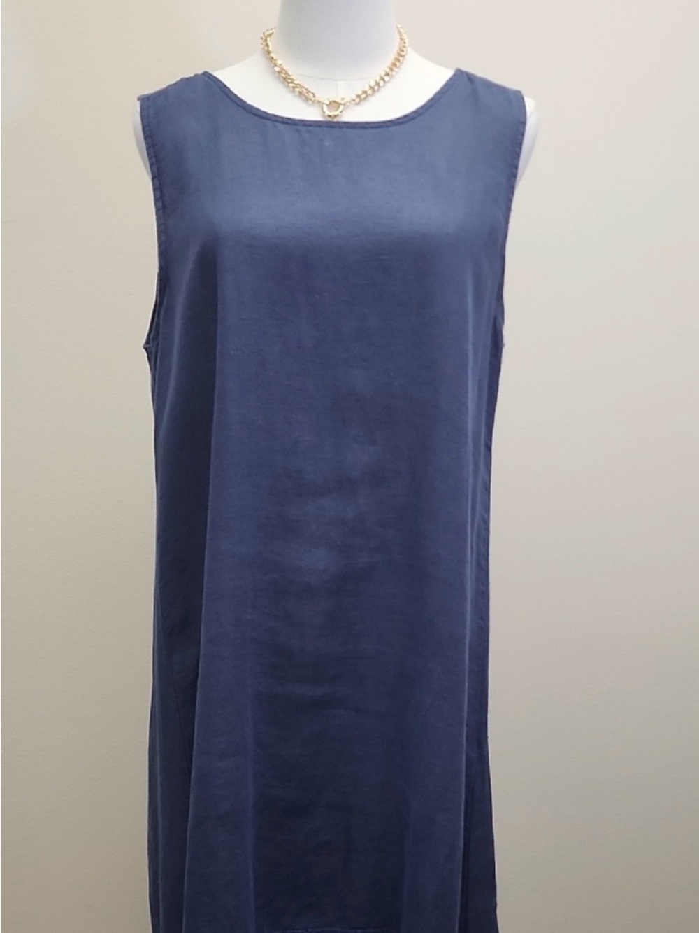 Terzo Millennio navy blue sleeveless shift dress, medium